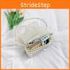 Pearl Woven Shoulder Bag Diagonal Square Handbag Mini Version Zipper Without