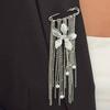 SHIXIN Fashion  Metal Flower Pendant Brooch for Women New Charm Multi-Functional Imitation Pearls Tassel Chain Accessory Jewelry