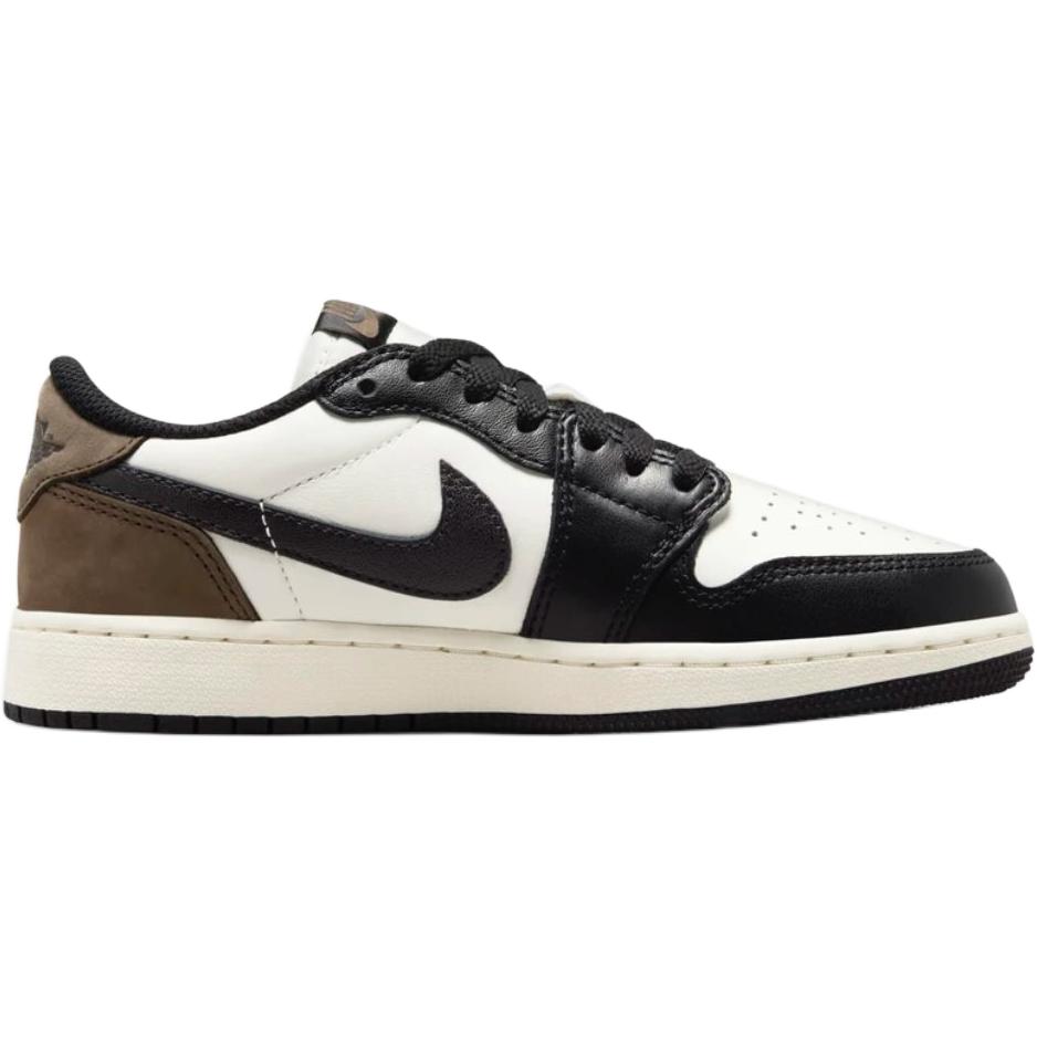 Кроссовки Air Jordan 1 Retro Low OG GS Mocha Kids белые черные темно-мокко CZ0858-102