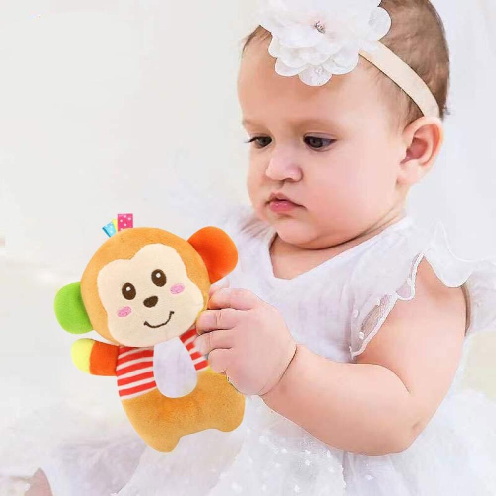 Звоночки для автомобиля в виде жирафа Погремушки в виде слона и обезьяны Успокаивающие плюшевые игрушки Прорезыватели для зубов для малышей