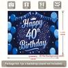 1pc Birthday 40th Confetti Glitter Large Hanging Banner Blue Golden Polyester