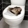 Yousheng Broken Hole Cat Toilet Sticker Водонепроницаемая съемная самоклеящаяся ПВХ-наклейка для гостиной и ванной комнаты, 3D-эффект, имитация сиденья для унитаза с изображением котенка