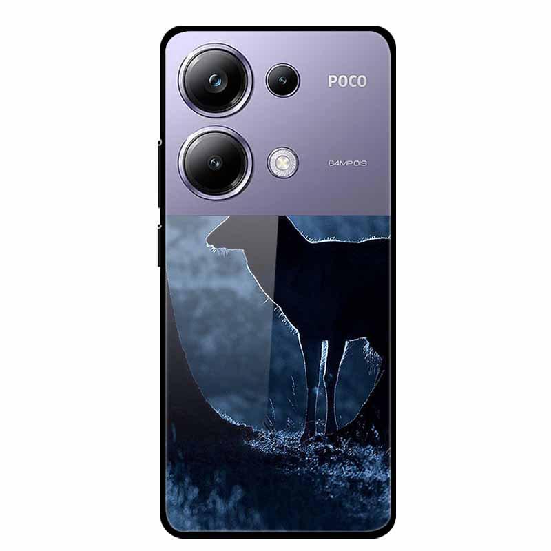 Красочный эстетичный чехол из закаленного стекла для Redmi 12 5G и POCO M6 PRO