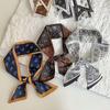 New Luxury Narrow Short Silk Scarf for Woman Skinny Scarves Paisley  Hairband Small Bag Tie Hangbag Handle Ribbon Kerchief
