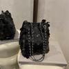 Premium Sequined Chain Bucket Bag Women's 2025 New Fashion Shoulder Bag Delivery Messenger Bag