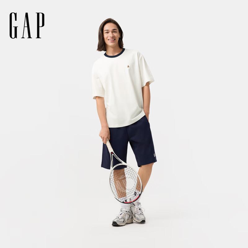 Gap Унисекс Хлопковая футболка с вышивкой медведя