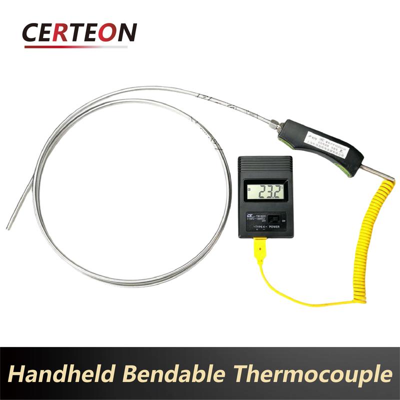 WRNK-187/104M K Type Thermocouple Temperature Probe Handheld Immersion Sensor for Molten Aluminum Zinc Furnace Use