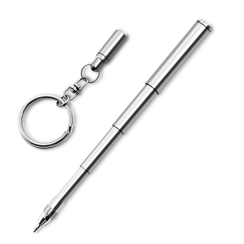 Stainless Steel Telescopic Pen Tiny Tiny Key Ring Pen Retractable Metal Pen  Travel & Daily Carry