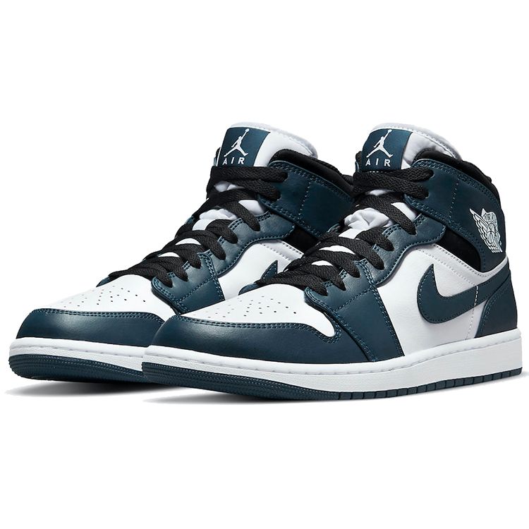 Мужские кроссовки Air Jordan 1 Mid Armory Navy Blue Black White 554724-411