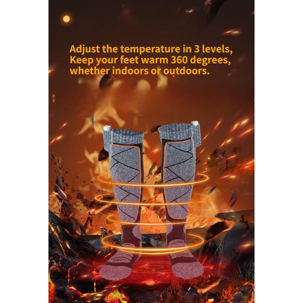 Носки с подогревом с 2 * 5000 мАч павербанком, зимние USB электрические согревающие носки, 3 режима нагрева, 5+ часов работы, машинная стирка
