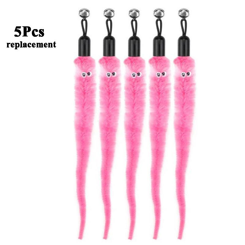 Замените плюшевые аксессуары для кошек, червяков, сменную голову, забавную кошачью палочку, игрушки для домашних животных 5/10/6/11 шт.