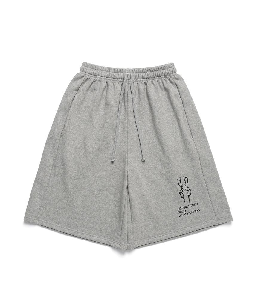 D.XO.H Thunder Label Printed Half Pants Gray