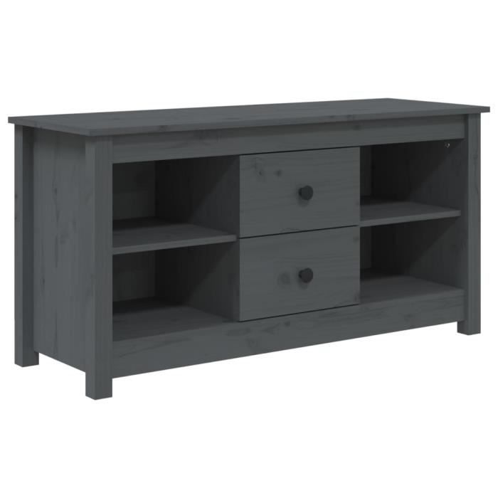 VidaXL TV Stand Grey 103x36.5x52 Cm Solid Pine Wood 814571