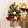 Mini Artificial Noble Fir Christmas Tree Decor Set Desk Home Party Decoration
