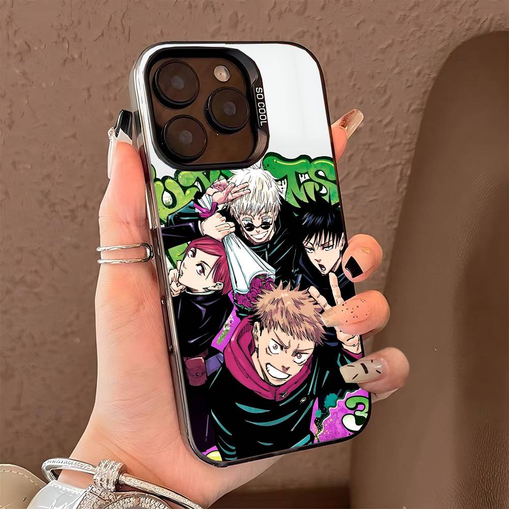 Чехол для телефона J-jujutsu kaisen для iPhone 17 17Air 16 15 14 13 12 11 Pro Max Plus Цветной Серебристый