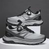 Men's Summer Mesh Breathable Sports Shoes with Rotating Button for Running, Outdoor Travel, Hiking, and Height Increase.