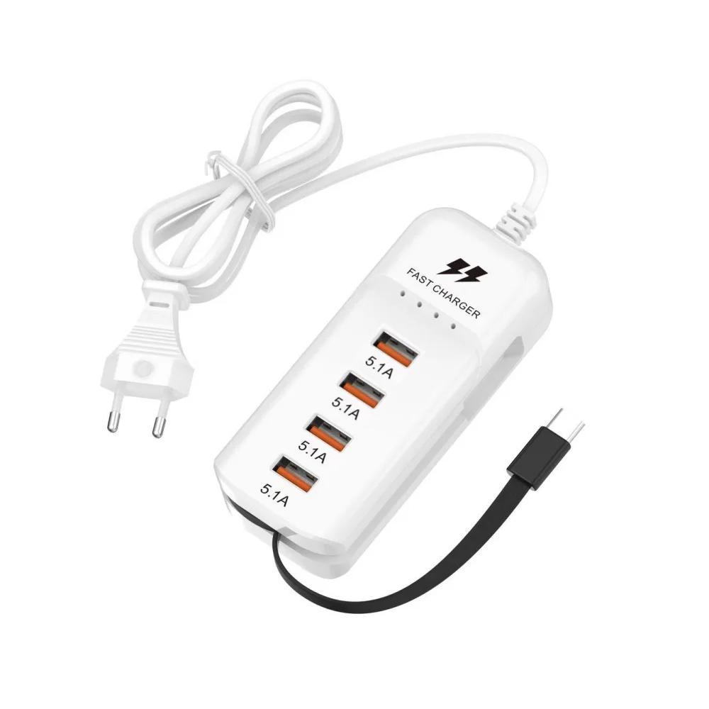 Мультипортовое USB-зарядное устройство, гнездо 66 Вт PD Type C, быстрая зарядка телефона, удлинитель для Xiaomi Samsung, настенное зарядное устройство с вилкой EU/US