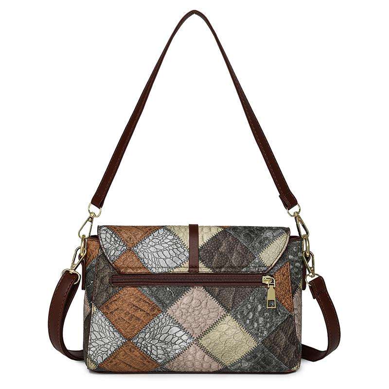 Маленькая сумка через плечо для женщин среднего и пожилого возраста, зимняя новая модная женская сумка через плечо из мягкой кожи с диагональным плетением 2024 года