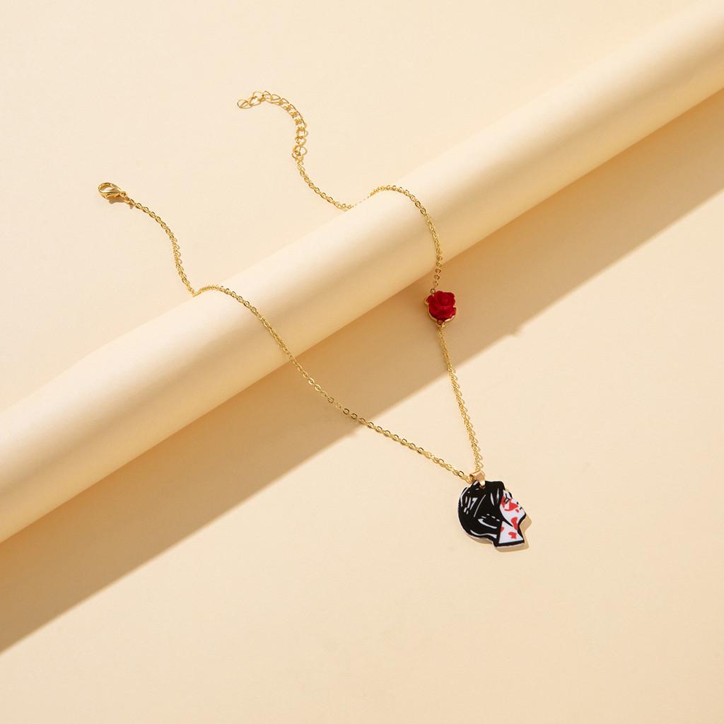 Уникальное акриловое ожерелье-цветок розы на лицо для модных энтузиастов в Европе и Америке