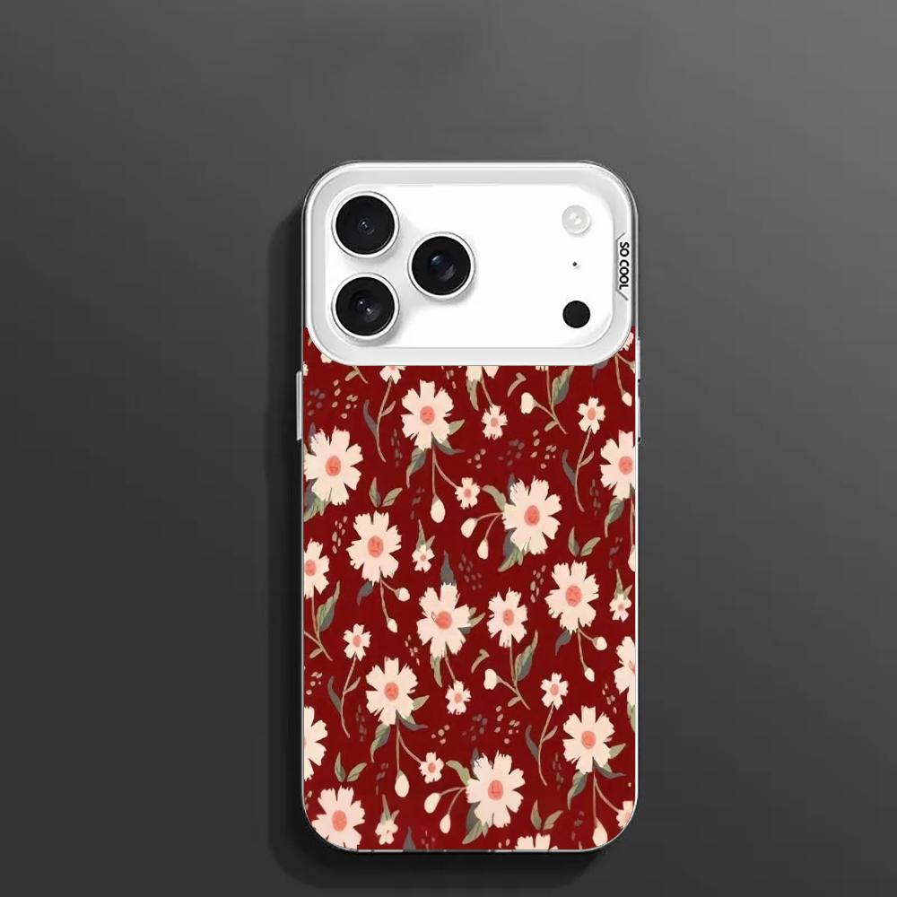 Чехол для телефона с цветами Чехол для iPhone17 16 15 14 13 12 11 Pro/ Max/Plus ударопрочная задняя крышка защита от отпечатков пальцев