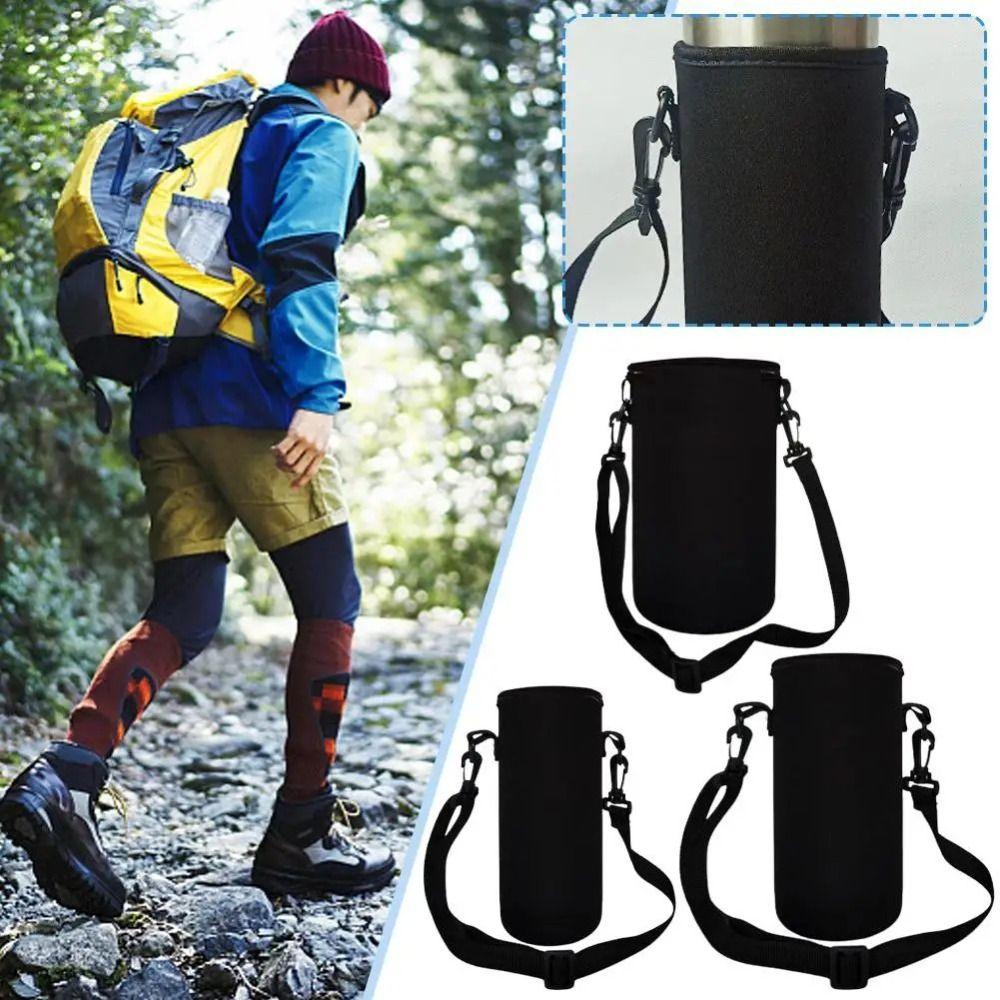 Black Sport Cup Covers Bag 18/36/64oz Water Bottle Carrier Mug Bottle Case Water Bottle