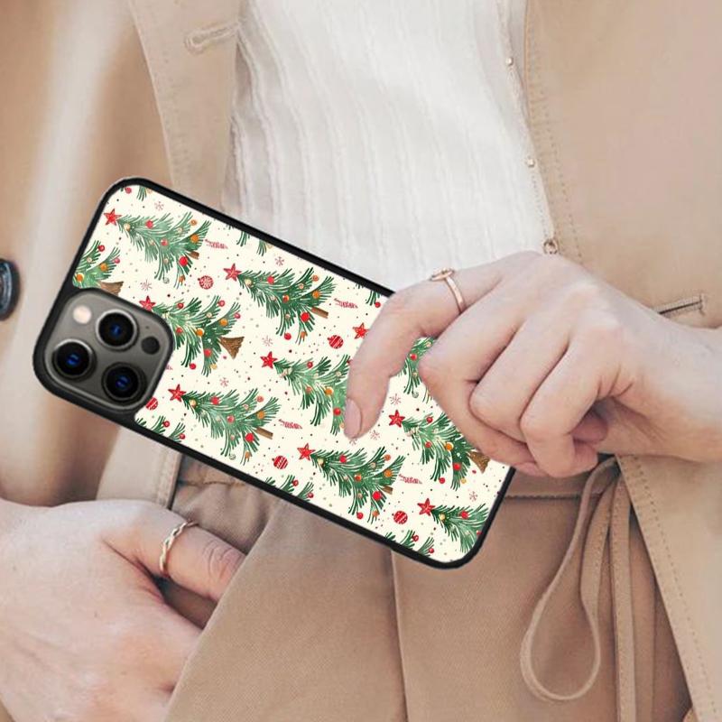 Рождественская елка Новый год Искусство Магнитный чехол для телефона ДЛЯ APPLE iPhone 17 Air 16 14 13 12 Pro Max 15 Plus Зарядка MagSafe Чехол