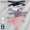 2PCS/Set Women's Cotton Panties G-string Sexy Cross Strap Underwear Letter Waisted Underwear Thongs Female Hollow Out Lingerie