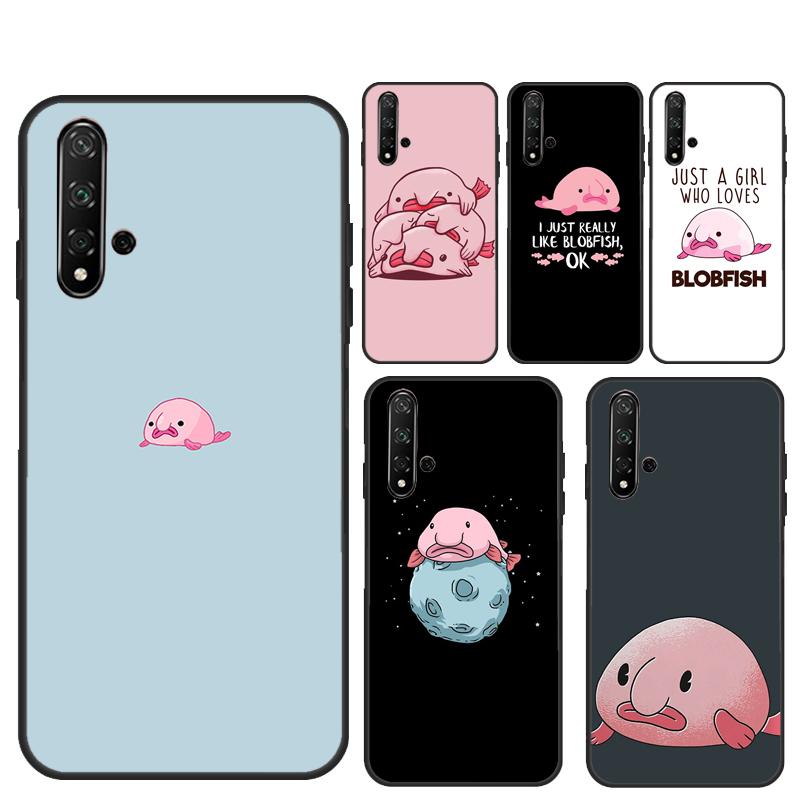 Cartoon Blobfish For Huawei Nova 12i 12s 7i 8i 11i 9 10 SE Y91 Y90 Y60 Y70 Y72 Y61 P30 P40 Lite P60 Pro Case