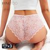 3Pcs Women's Lace Panties Sexy Hollow Out Boyshort Underwear Transparent Floral Underpants Girls Tempting Lingerie S-XXL