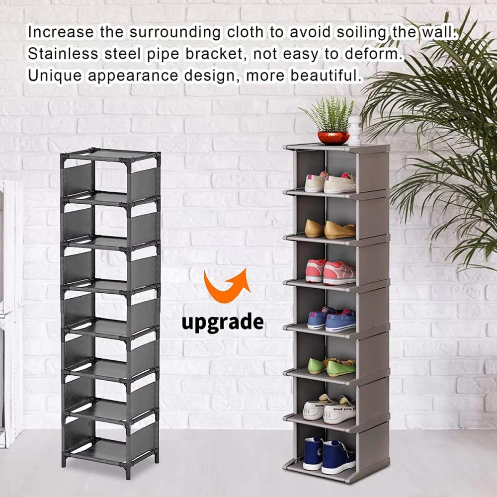 Metal Shoe Organizer Multiple Layers Dormitory Storage Rack Stackable Shelf Adjustable Storage Cabinet Save Space For Bedroom