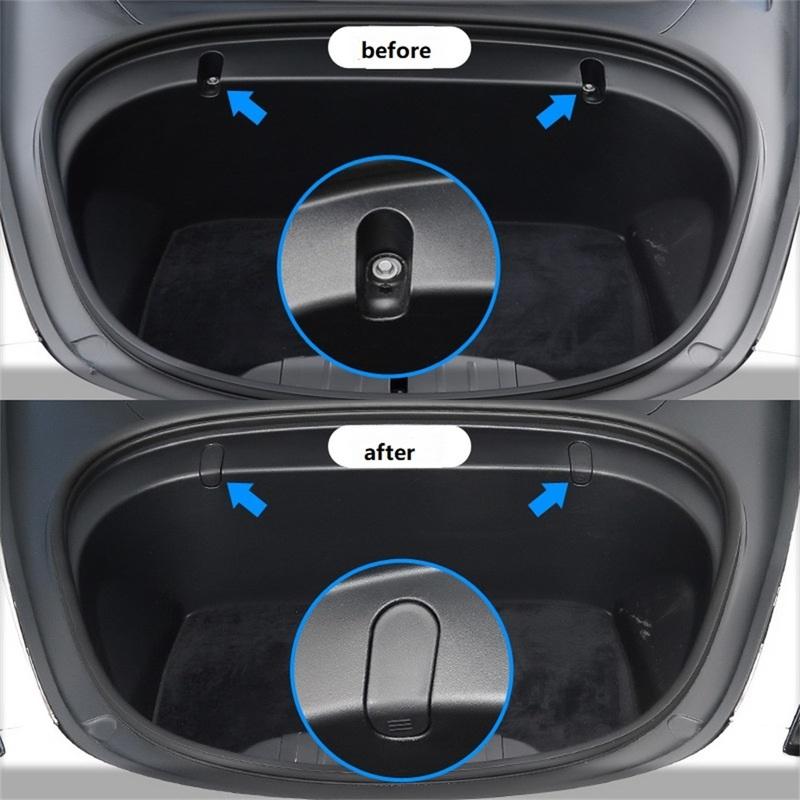 2PCS Front Trunk Bag Hooks for Tesla Model 3 Frunk Hooks Clip Bolt Covers Grocery Bag Cargo Hook Cover Auto Accessories