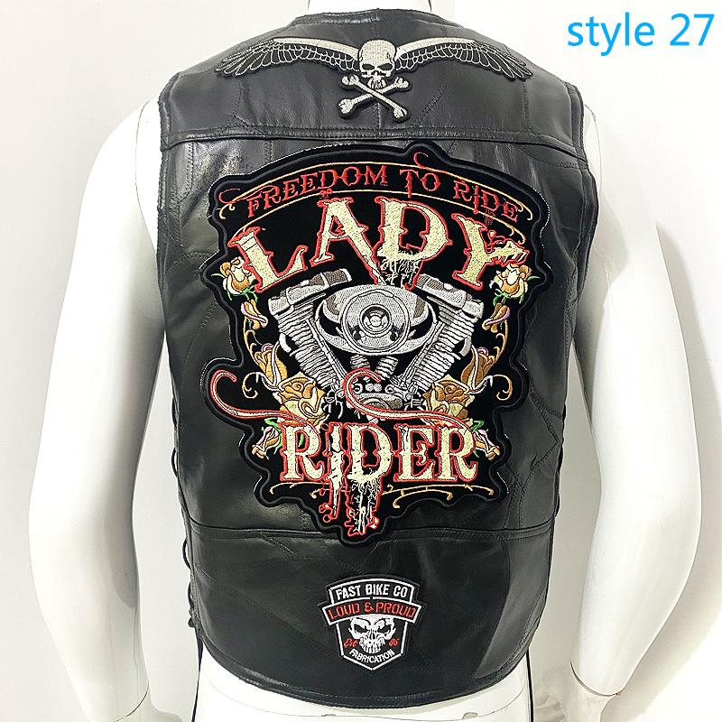 Vest Street Punk Vest Jacket Sleeveless Harley Motorcycle Badge Embroidered Vest