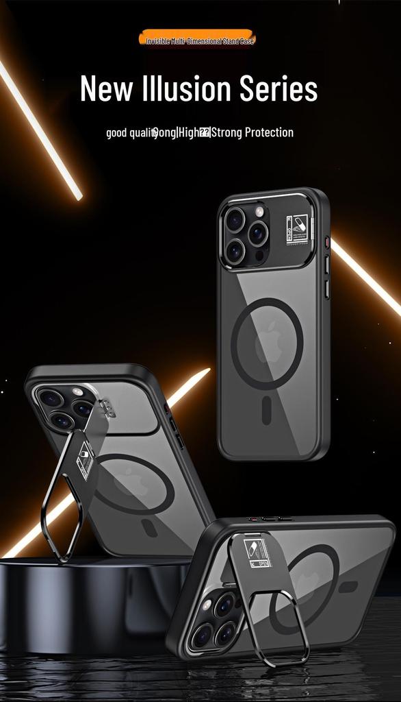 Магнитный противоударный чехол-подставка для объектива для iPhone 17 Pro Max/16 Pro/15