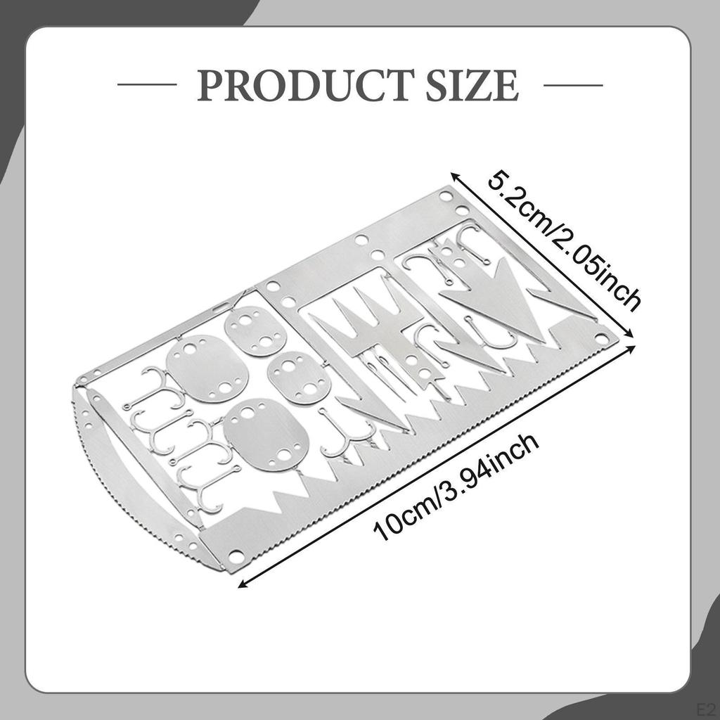 Карта выживания из нержавеющей стали, утолщенная, многофункциональный удобный мультитул, карманный инструмент для
