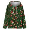 Женская модная повседневная толстовка с рождественским принтом и длинными рукавами, карманная куртка, пальто с капюшоном на молнии