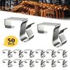 50 Pcs Gutter Clip-on Light Hooks Outdoor Holiday Lights Hanger Gutter Clips Roof Hooks Christmas Light Hooks