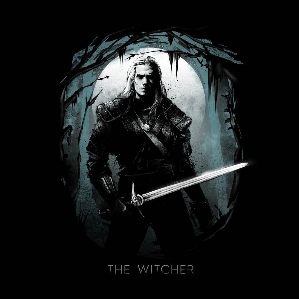 The Witcher Unisex Adult Moon Silhouette T-Shirt
