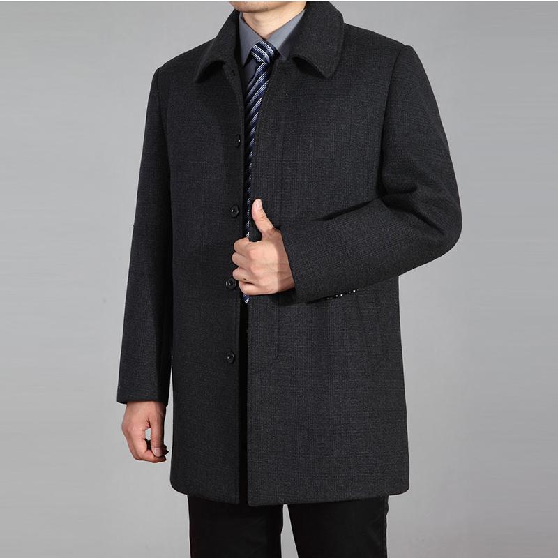 Мужское шерстяное пальто осень-зима пальто шерстяное длинное пальто бушлат мужская шерстяная куртка плюс размер 7XL
