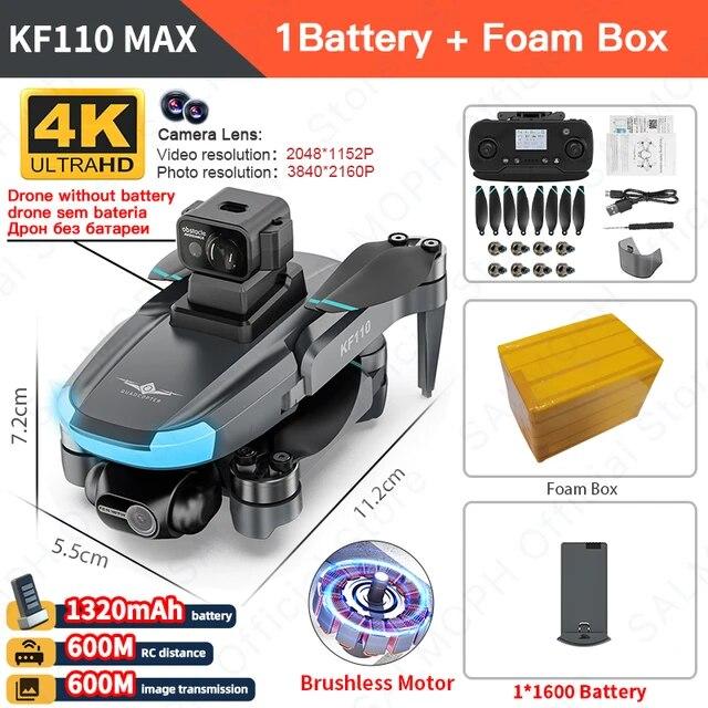 KF110/KF110MAX Дрон 4K Профессиональный с HD-камерой 5G Wi-Fi GPS 2-осевой антивибрационный карданный подвес Квадрокоптер Бесщеточный двигатель или мини-дрон