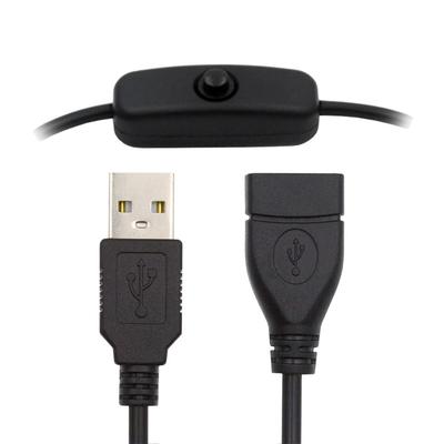 Xiwai USB Кабель-удлинитель USB папа-мама с питанием DC 5V для настольной светодиодной ленты, вентиляторов, удлинитель, 2.0 Type-A переключатель включения/выключения, лампы, [28см]