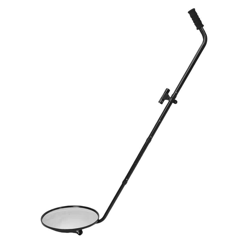 Under Car Inspection Mirror 30cm Diameter Telescoping Convex Search Mirror with 3 Wheels and LED Flashlight for Truck