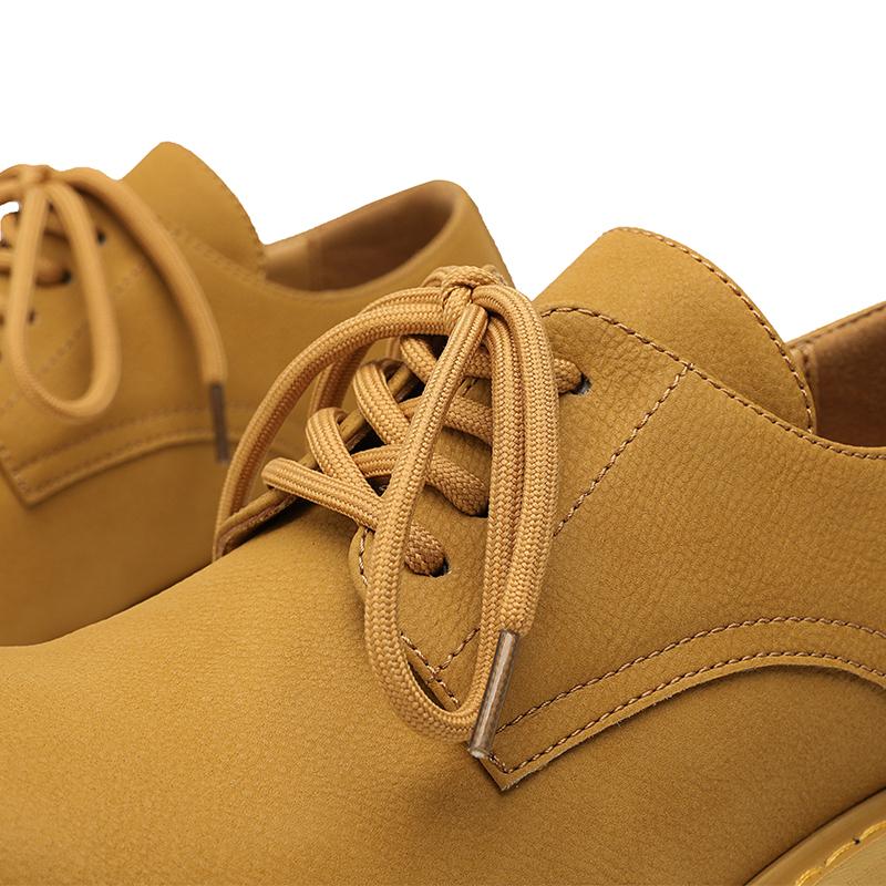 Оригинальный дизайн 2024 весна/лето Новый уличный подростковый стиль Желтая кожа Обувь для увеличения роста для мужской повседневной одежды Hombre Casual