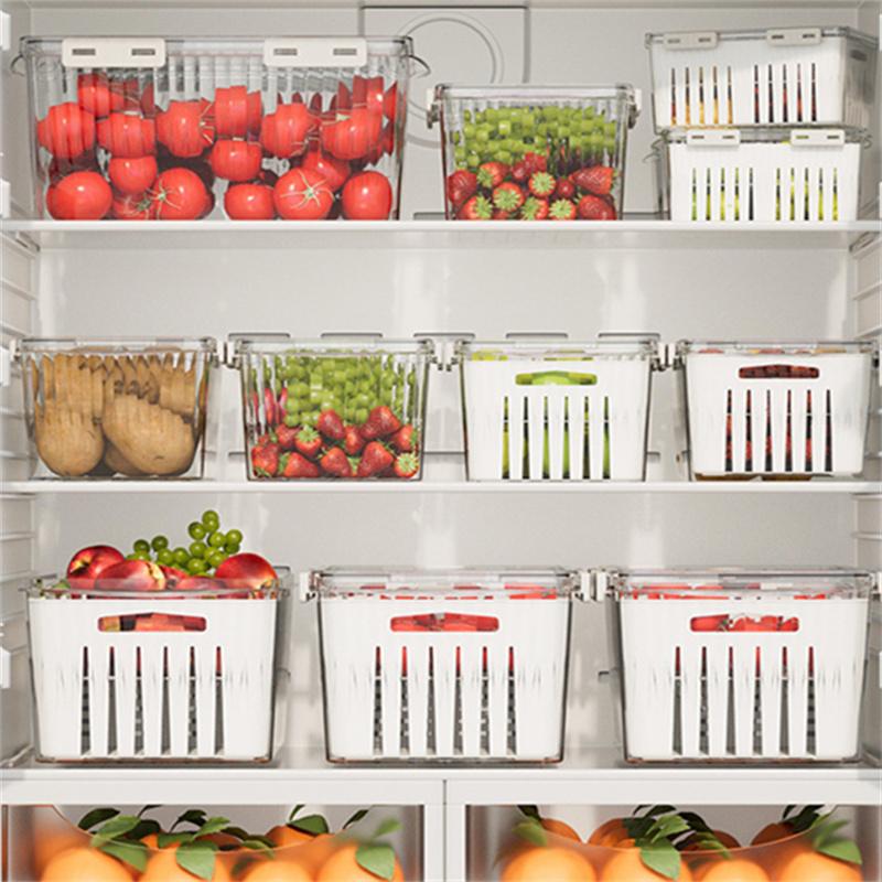 Refrigerator Storage Box Transparent Fridge Organizer Food Storage Containers Vegetable Fruit Baskets Kitchen Organizer Tools