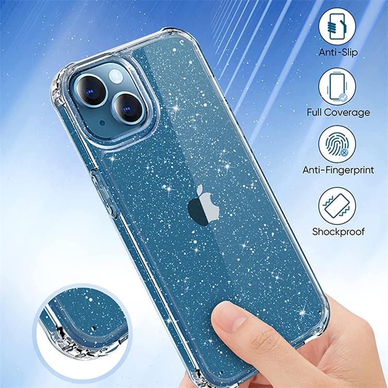 Чехлы для телефонов с блестящим порошком для Iphone 14 12 13 11 Pro Max XR Xr Xs Max 14plus Pro, прозрачная мягкая задняя крышка, принципиально