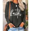 2025 Autumn & Winter Women's New Casual Crew Neck Long Sleeve Top 3D Letter Pattern