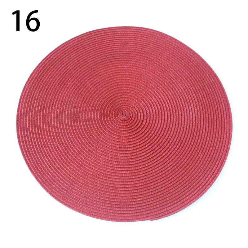 Round Placemats For Dining Table Coaster Heat-Resistant Placemats Stain Resistant Anti-Skid Washable Cotton Woven Tableware Mat