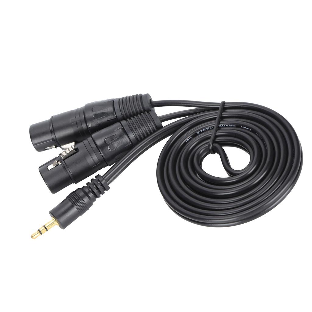 3.5mm Connector to Dual XLR Female Microphone Cable Connect Condenser Microphone Audio Line3.5XLR 1.5m