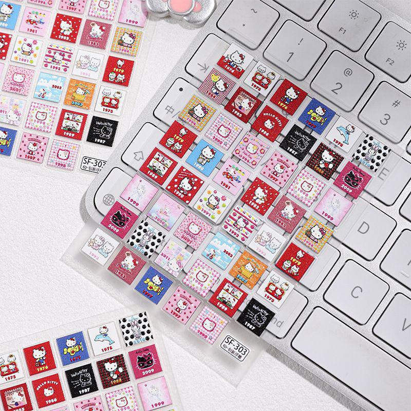 Sanrio Hello Kitty 6D тисненые мультяшные наклейки для чехла телефона - Милые стерео-блоки для DIY