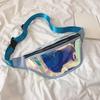 Transparent Waist Bag Waterproof Mini Fanny Pack Iridescent Belt Bag with Adjustable Strap for Women Men Travel Fitness Outdoor Use