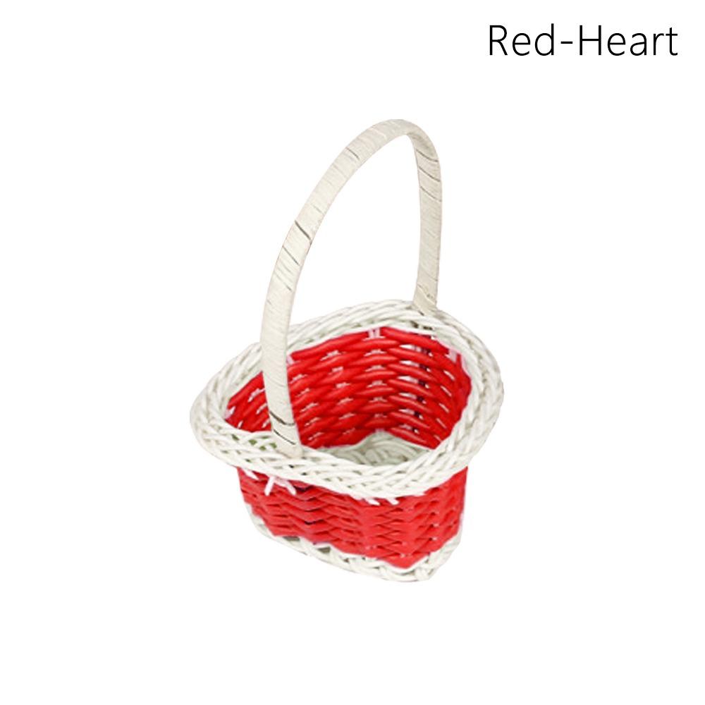 Корзина для хранения цветов из ротанга, круглая/в форме сердца, плетеная корзина для цветов для дома, свадьбы